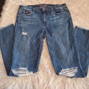 Joe's Jeans Blue Boyfriend Distressed Denim